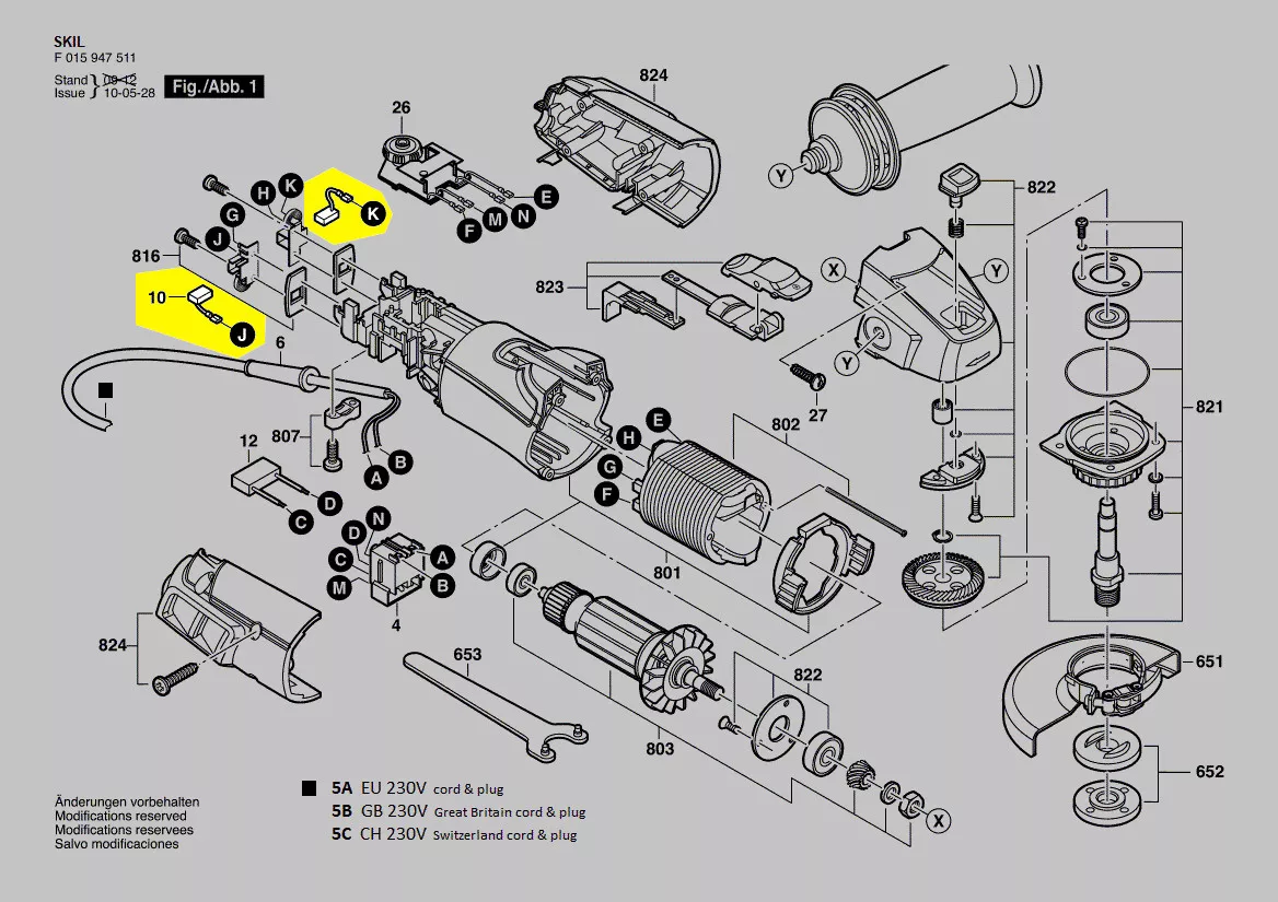 Balais charbon 2610Z00633 Skil